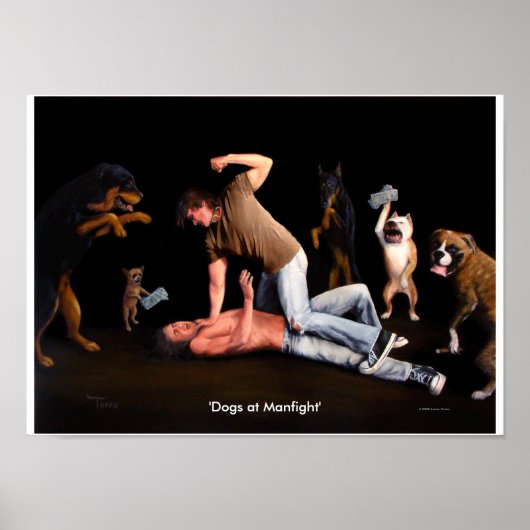 Impression 'Chiens à Manfight' 14x10 (Devant)