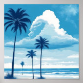 Impression Cloud, Impression Pastel, Art Blue Wall (Devant)