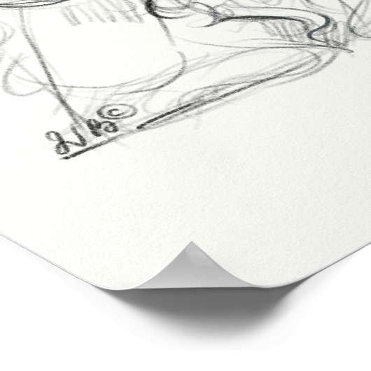 Impression Cocker Spaniel | Art esquisse (Coin)