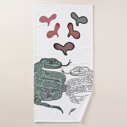 Impression Coeurs de serpent (Serviette de bain)