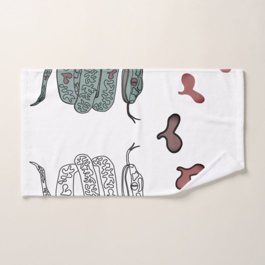 Impression Coeurs de serpent (Serviette à main)