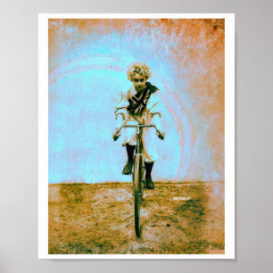 Impression colorisée vintage de 1896 de coureuse c