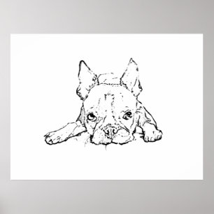 Impression commémorative du Bulldog français, anim