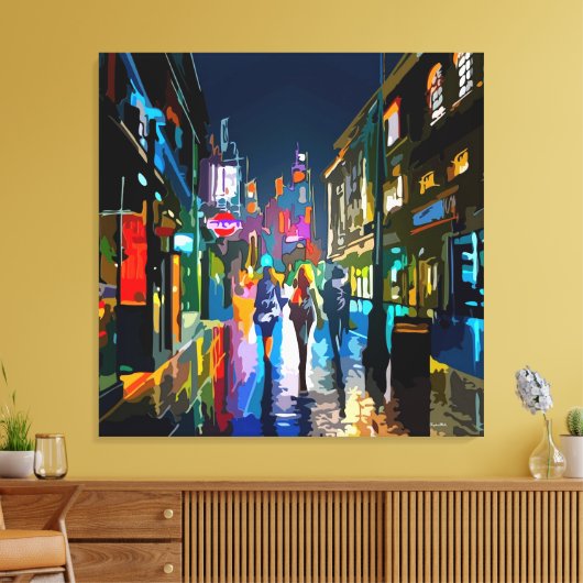 Impression couleur de scène de rue Abstraite (Insitu(Salon))