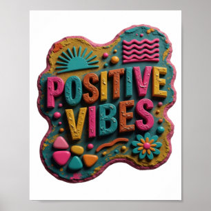 Impression COULEURS VIVES VIBES POSITIVES Élégante
