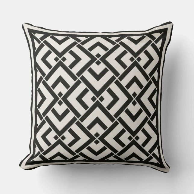 Impression coussin art déco monochrome (Recto)