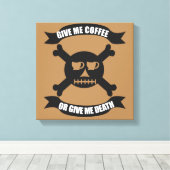 Impression crâne et os croisés de pirate du café (Insitu (Plancher de Bois))