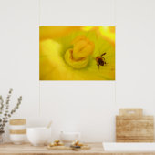 Impression d'abeille dans une fleur de courgette (Cuisine)