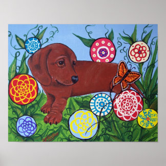 Impression Dachshund et Papillon
