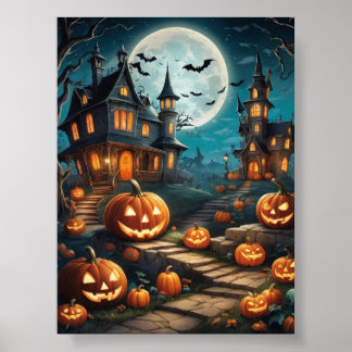 Impression d'affiche citrouille d'Halloween numéri