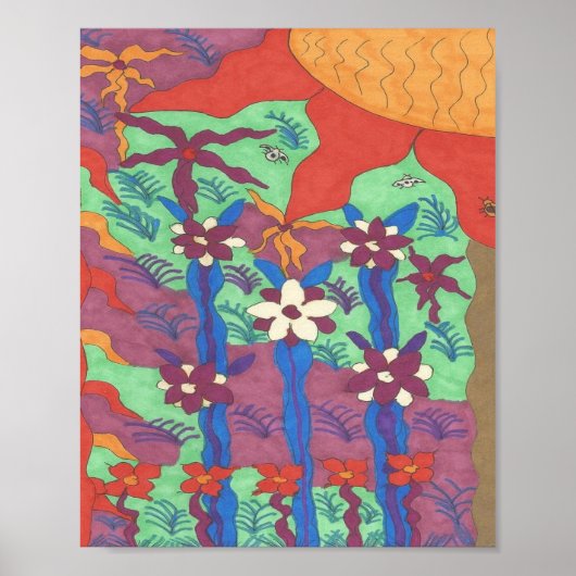 Impression d'affiche d'art abstrait de la vie dans (Devant)
