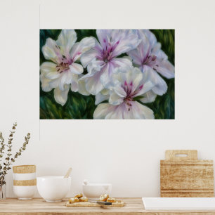 Impression d'affiche d'art floral Fleurs roses et