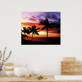 Impression d'affiche de coucher de soleil hawaïen (Cuisine)