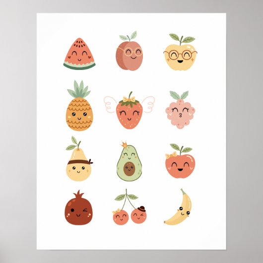 Impression d'affiche de fruit mignon (Devant)