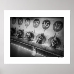 Impression d'affiche de jeu d'eau de clown de foir