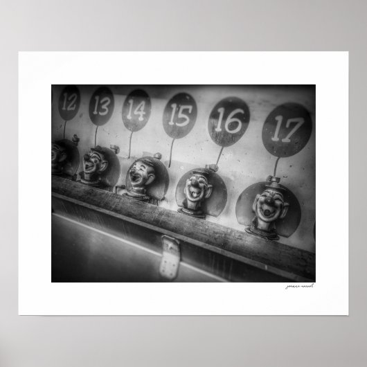 Impression d'affiche de jeu d'eau de clown de foir (Devant)