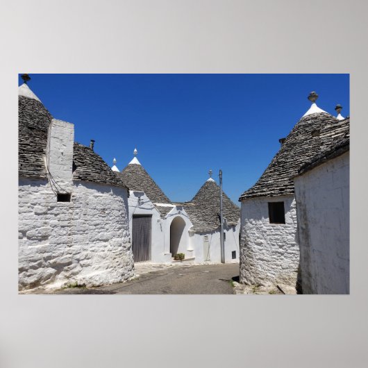 Impression d'affiche de maisons trulli à Alberobel (Devant)