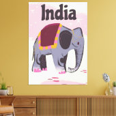 Impression d'affiche de voyage d'Indian Elephant. (Insitu(Salon))