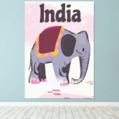 Impression d'affiche de voyage d'Indian Elephant. (Insitu (Plancher de Bois))