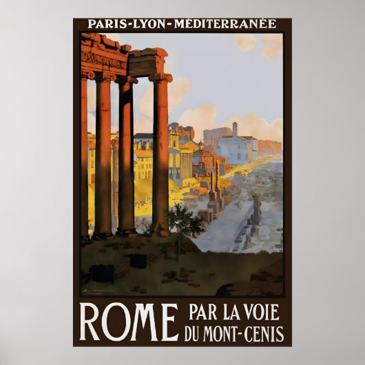 Impression d'affiche de voyage sur Rome vintage, P (Devant)