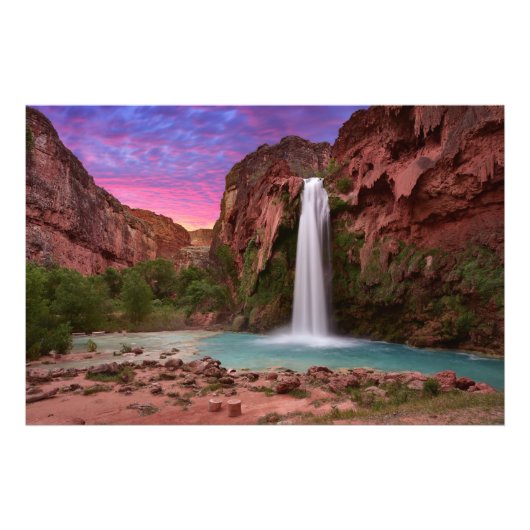 Impression d'affiche des chutes Havasu à Havasupai (Devant)