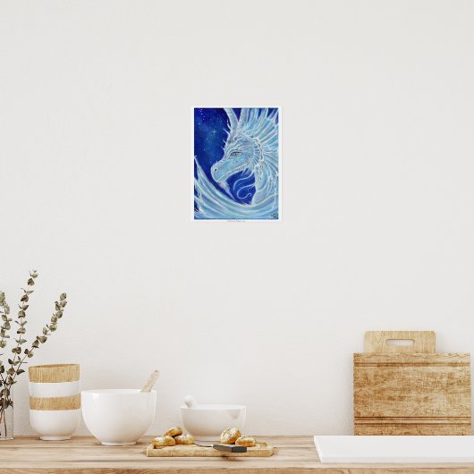 Impression d'affiche Icy Blue Dragon par Renee Lav (Cuisine)