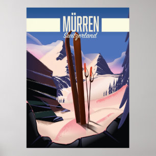 Impression d'affiches de ski de Murren Suisse.