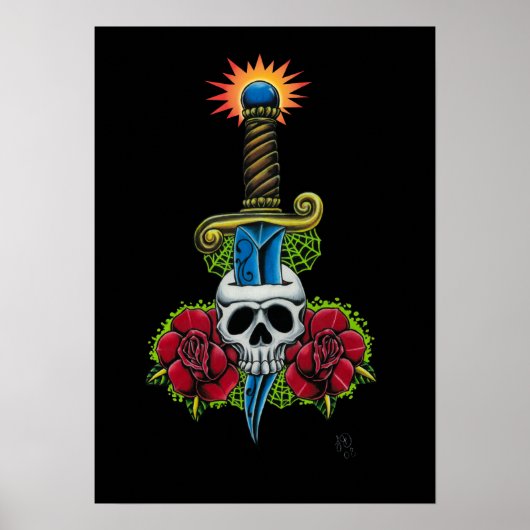 Impression Dagger, Crâne et Rose (Devant)