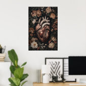Impression d'anatomie de cœur floral, gothique méd (Bureau à domicile)