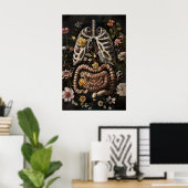 Impression d'anatomie de l'intestin floral, gothiq (Bureau à domicile)
