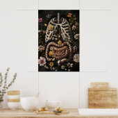 Impression d'anatomie de l'intestin floral, gothiq (Cuisine)