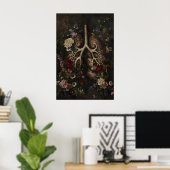 Impression d'anatomie des poumons floraux, médical (Bureau à domicile)
