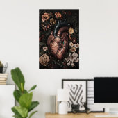 Impression d'anatomie du cœur floral, Affiche Médi (Bureau à domicile)