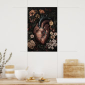 Impression d'anatomie du cœur floral, Affiche Médi (Cuisine)