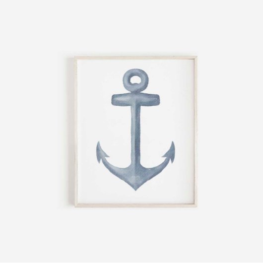 Impression d'ancrage bleu aquarelle
