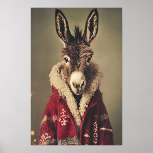 Impression d'âne de Noël, animal drôle en pull (Devant)