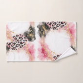Impression d'animal boho rose, or noir agate or Ar (Serviette à main)