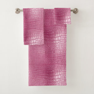 Impression d'animal en faux alligator rose