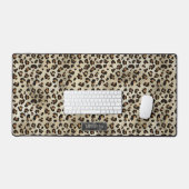 Impression d'animal léopard avec nom et feuille d' (Clavier et souris)