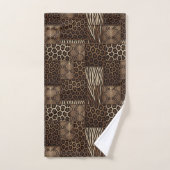 Impression d'animaux africains de luxe | Brun Faux (Serviette à main)