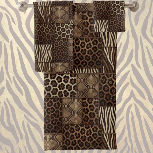 Impression d'animaux africains de luxe | Brun Faux