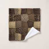 Impression d'animaux africains de luxe | Brun fonc (Gant de toilette)