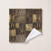 Impression d'animaux africains de luxe | Brun fonc (Gant de toilette)