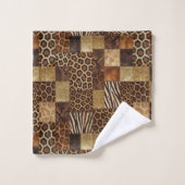 Impression d'animaux africains de luxe | Brun fonc (Gant de toilette)
