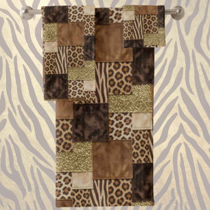 Impression d'animaux africains de luxe Brun fonc
