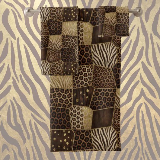 Impression d'animaux africains de luxe | Brun fonc