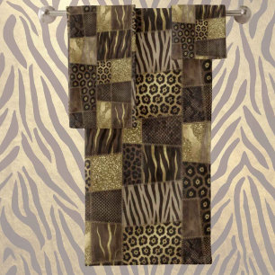 Impression d'animaux africains de luxe Brun fonc