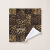 Impression d'animaux africains de luxe | Brun fonc (Gant de toilette)