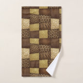 Impression d'animaux africains de luxe | Marron fo (Serviette à main)