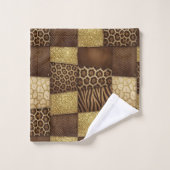 Impression d'animaux africains de luxe | Marron fo (Gant de toilette)